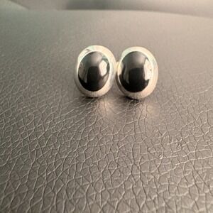 Hand crafted Sterling Silver and Black Onyx Stud Earrings